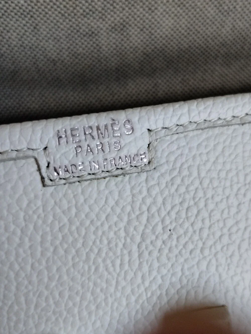Hermes Jige White Leather Clutch